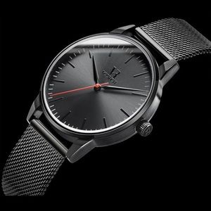 NEW VODRICH MENS ICONIC BLACK MESH WATCH 42 MM